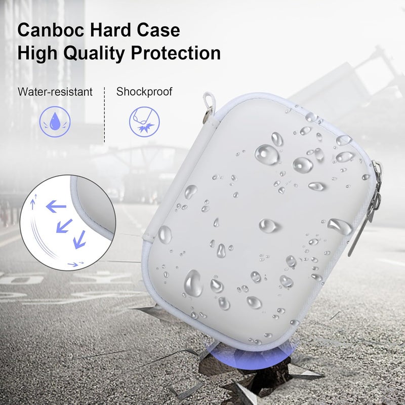 Canboc Carrying Case for Kodak PIXPRO FZ55/ FZ45 16MP Digital Camera, FZ45 Video Vlogging Camera Bag, Mesh Pocket fit Cable, SD Card, White (Case Only) - Image 4